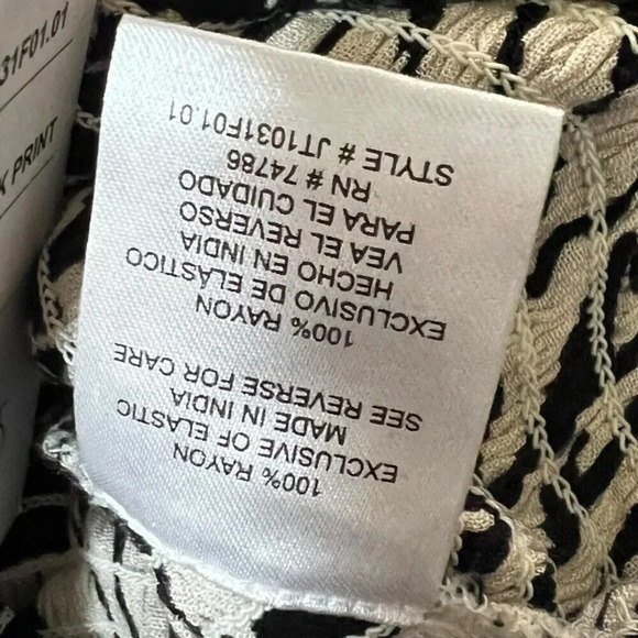 Patrons Of Peace Boho Palm Leaf Geo Print Smocked Peplum Top Size Medium - Picture 6 of 8